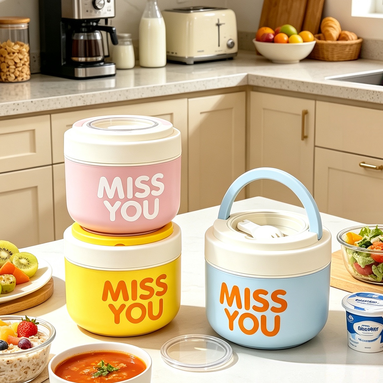Food Storage Meals - Isolierter Frühstückbecher aus Edelstahl 304, große