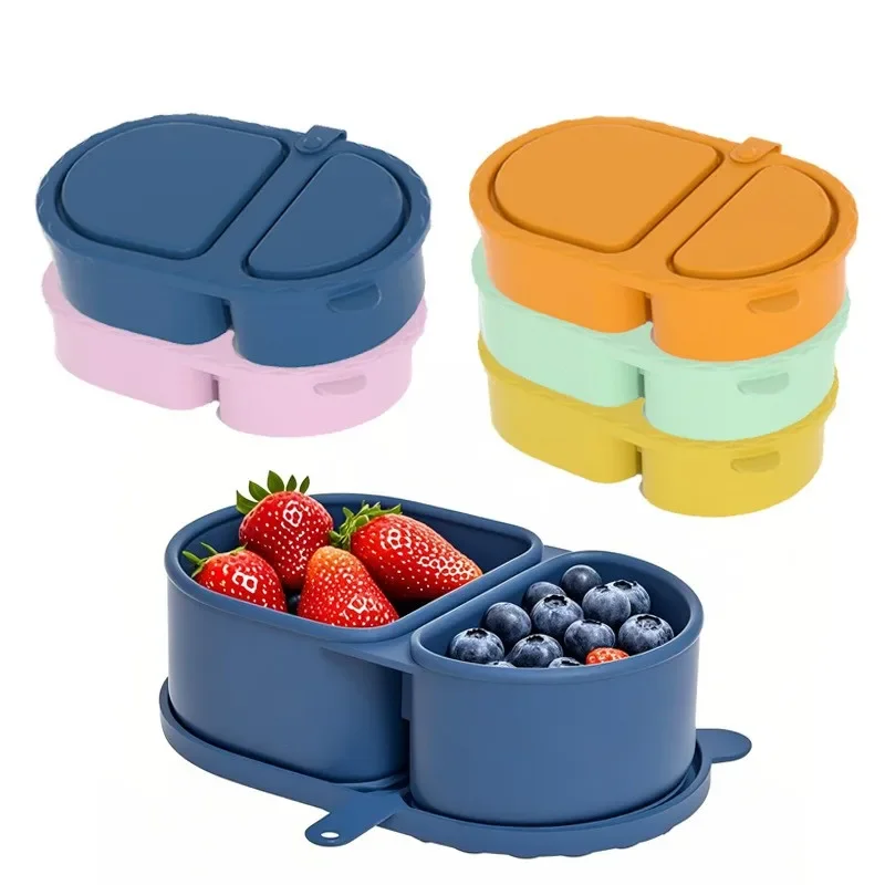 Food Storage Oven Safe - Silikon-Snackbehälter mit Deckel, wiederverwendbare Bento-Box mit