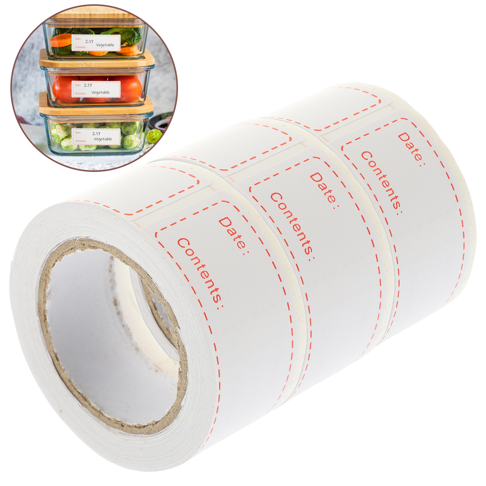 Food Storage Labels - 3 Rollen Lebensmittel-Etiketten, Abziehbare Selbstklebende Aufbewahrungs-Etiketten