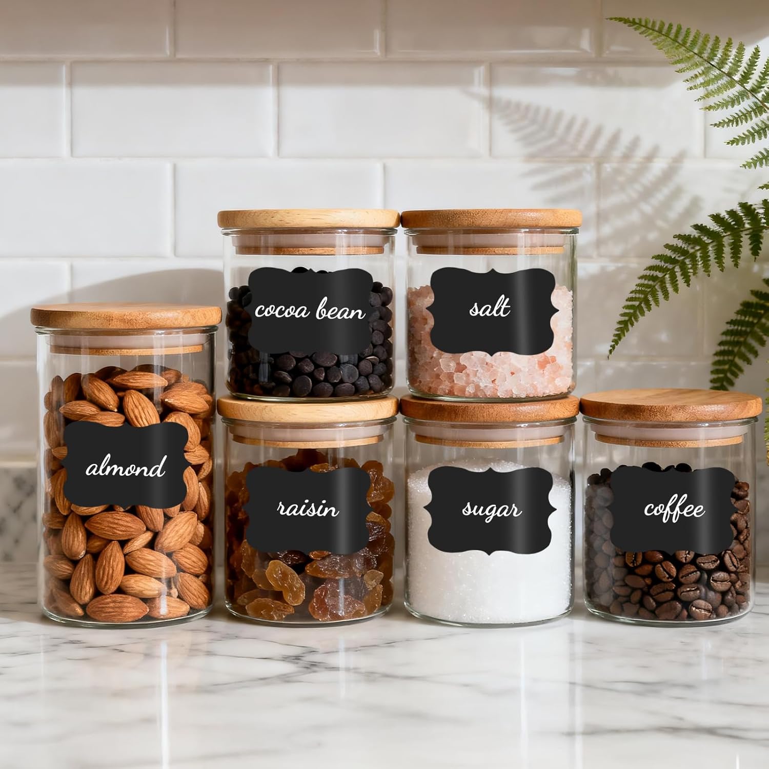 Food Storage Labels - 40/80 Stück wiederverwendbare Tafel-Aufbewahrungsetiketten für Behälter