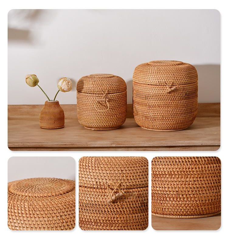 Handgewebte Rattan-Tee-Aufbewa – Food Storage With Dividers Bewertung und Preis